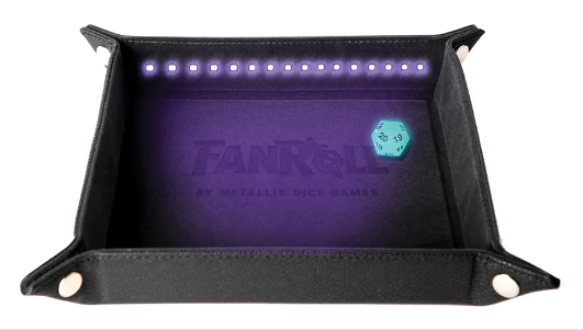 Fan Roll Shadowlight Dice Tray with d20: Black
