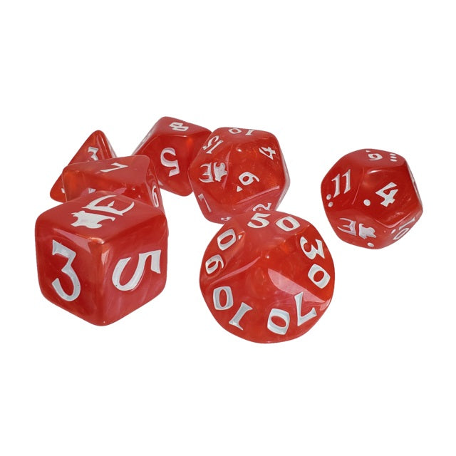 Munchkin: Polyhedral Dice Set - Red/White
