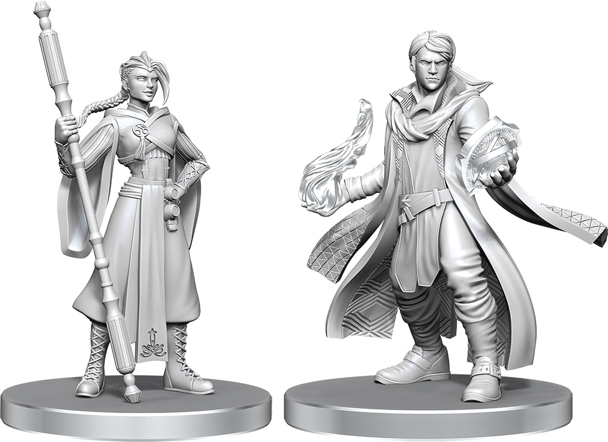 Critical Role Unpainted Miniatures: W26 Beauregard Lionett & Caleb Widogast