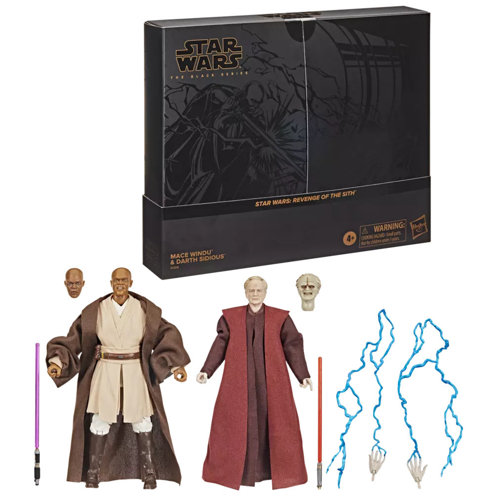 Star Wars: Black Series: Revenge of the Sith - Mace Windu & Darth Sidious 6-Inch Action Figure 2 Pack