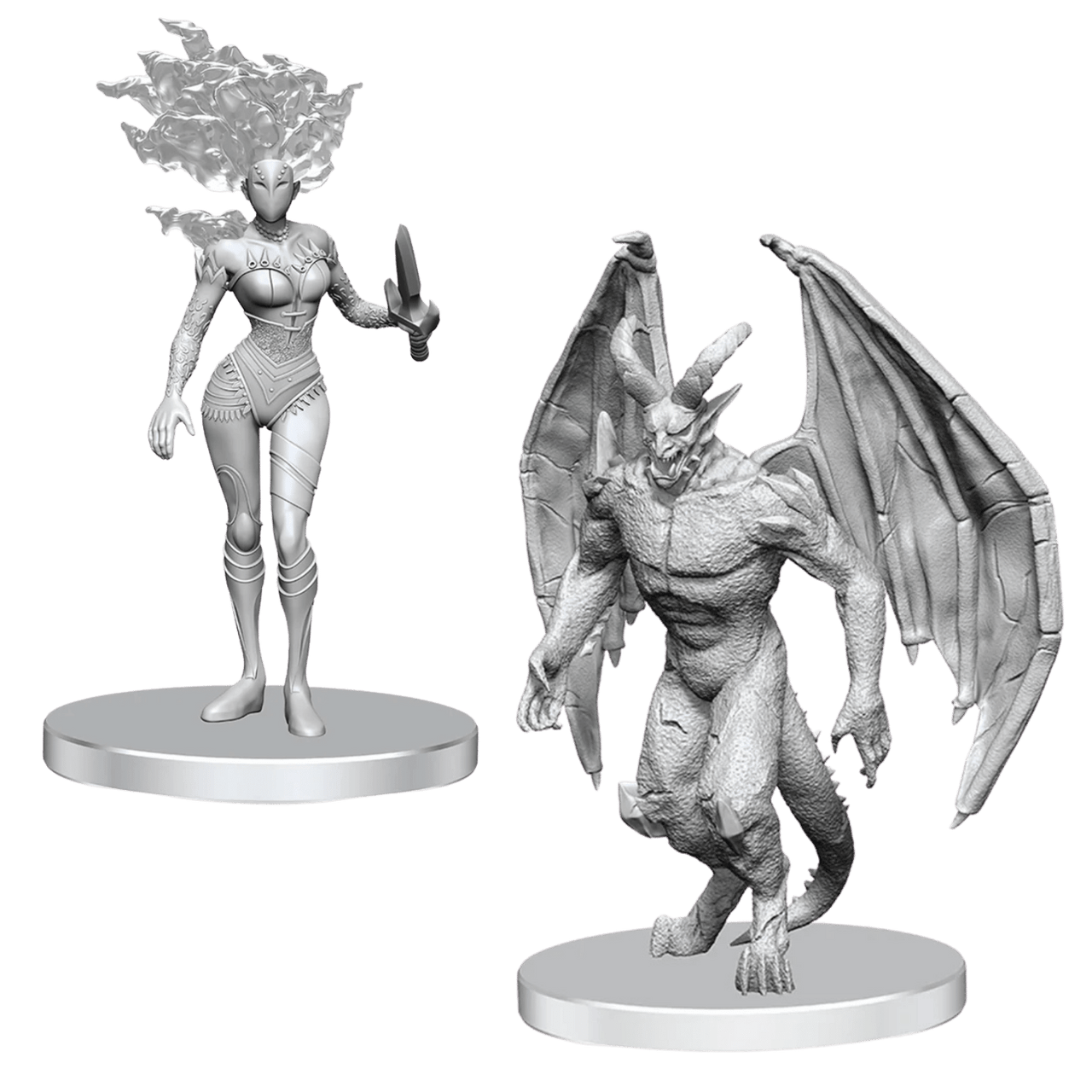 Pathfinder Battles Deep Cuts Unpainted Miniatures: Gargoyle & Shae
