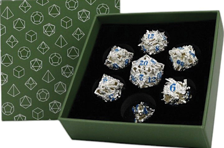 LPG Dice - Dragon Rage Dice Set - Steel/Blue