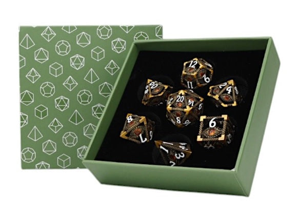LPG Dice - Scaled Eye Dice Set - Ancient Bronze/Red