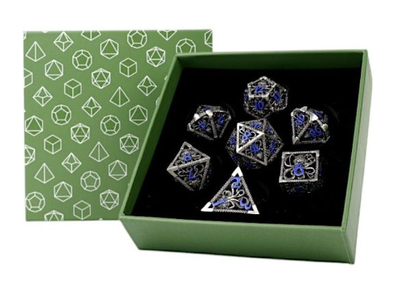 LPG Dice - Strange Aeon Dice Set - Steel/Blue