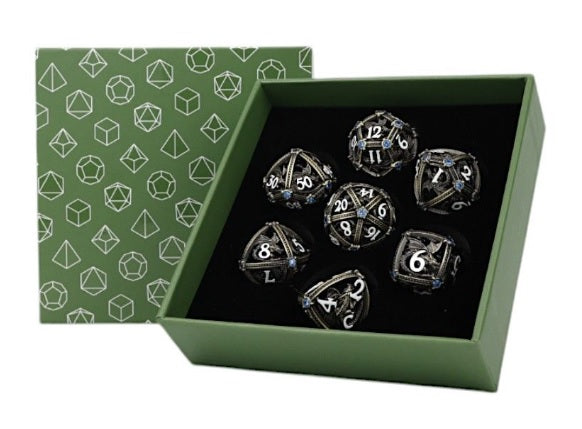 LPG Dice - Hoard Guardian Dice Set - Tarnished Gold/Blue