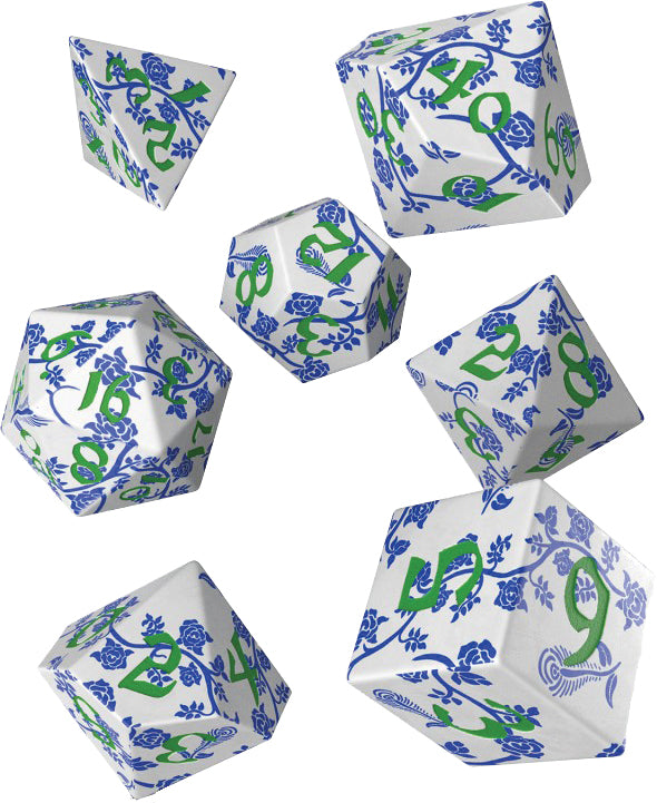 Full Art Poly Dice - Porcelain