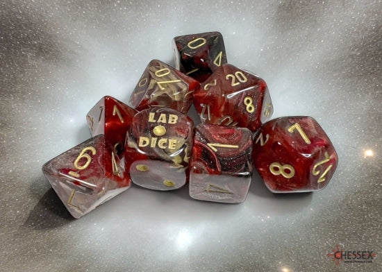 Lab Dice 8: Borealis Cosmos/gold Polyhedral 7-Die Set (with bonus die)