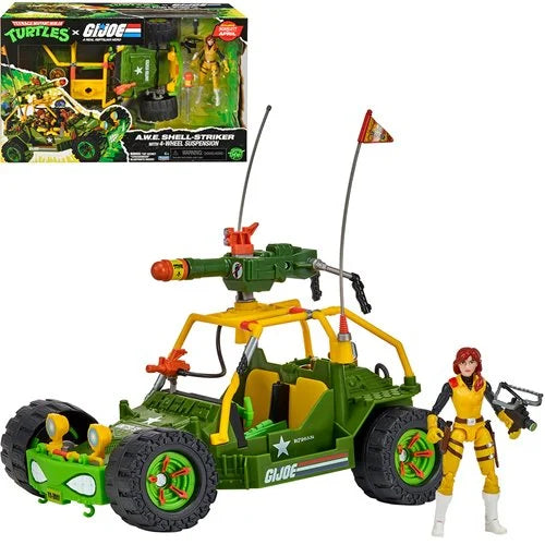 TMNT x G.I. Joe - A.W.E. Shell-Striker with 4-Wheel Suspension (Scarlett x April Action Figure)