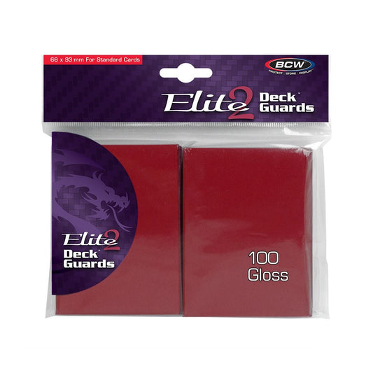 Card Sleeves - Elite2 Deck Guard: Red (Gloss)
