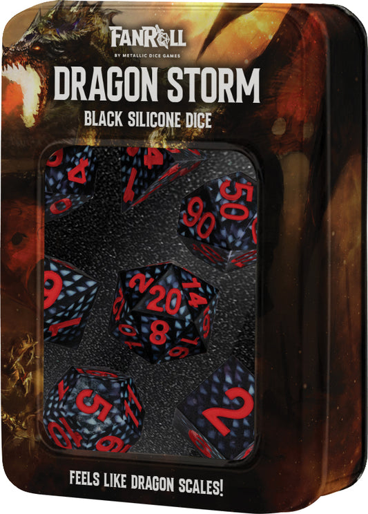 Dragon Storm Silicone Dice Set: Black Dragon Scales