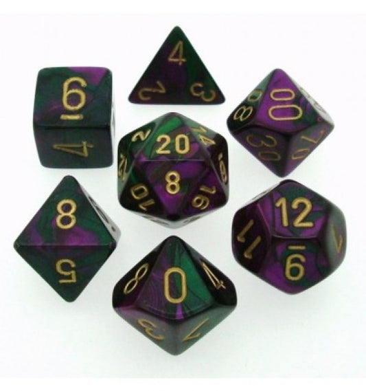 Gemini 3: Poly Green Purple/Gold 7-Die Set