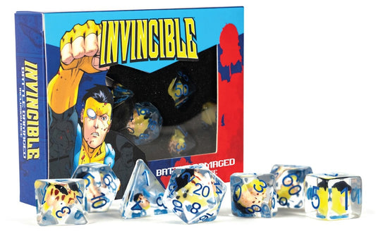 Poly Dice Set: Invincible: Blood Damaged Resin Poly Dice Set