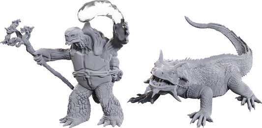 D&D Nolzur's Marvelous Unpainted Miniatures - W24 Tortle Druid & Wild Shape Giant Lizard