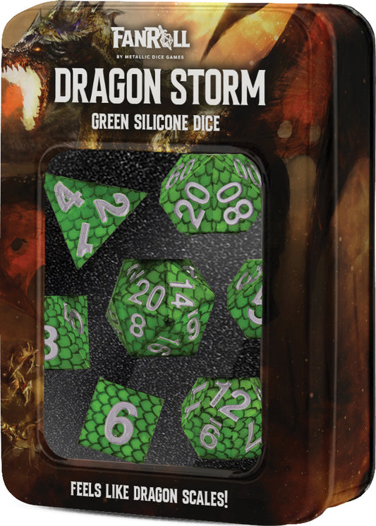 Dragon Storm Silicone Dice Set: Green Dragon Scales