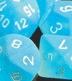 Frosted: Poly Caribbean Blue/White 7-Die Set
