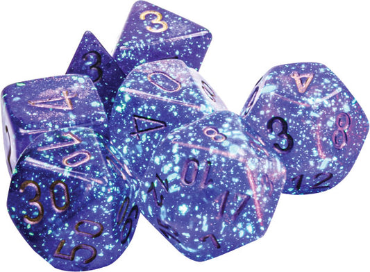 Borealis: Poly Royal Purple/gold Luminary 7-Die Set
