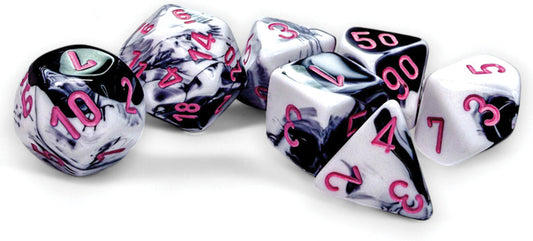Gemini: Poly Black-White/pink 7-Die Set