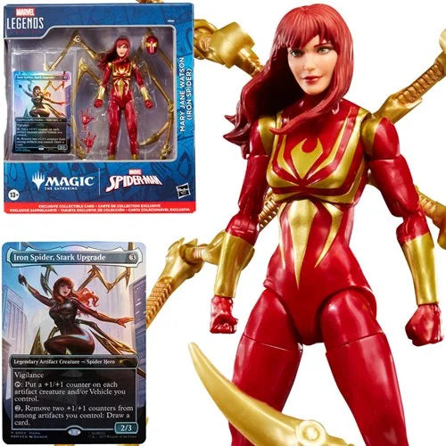 Marvel Legends - Magic: The Gathering Spider-man: Mary Jane Watson (Iron Spider) 6-Inch Action Figure and Card