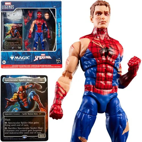 Marvel Legends - Magic: The Gathering Spider-man: Battle-Damaged Spider-Man 6-Inch Action Figure and Card