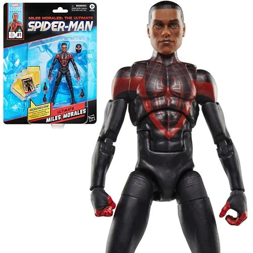 Marvel Legends - Miles Morales: The Ultimate Spider-Man Comics-Inspired: Miles Morales Retro Card 6-inch Action Figure