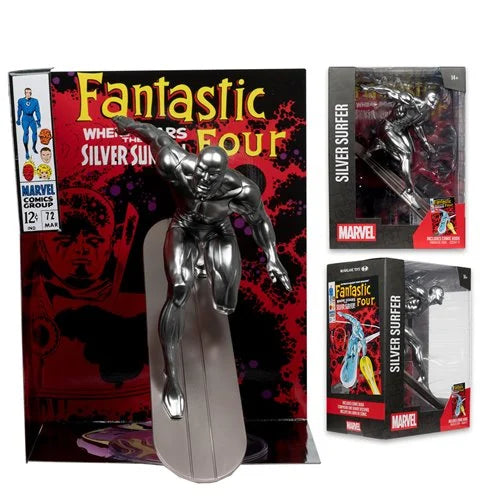 McFarlane Marvel Statues - Fantastic Four #72: Silver Surfer 1:6th Scale Posed Figure with Scene and Comic
