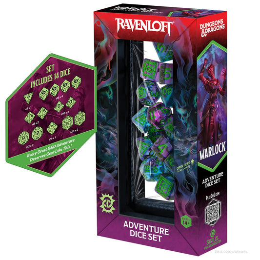 Dungeons & Dragons: Adventure Dice - Warlock: Purple & Green