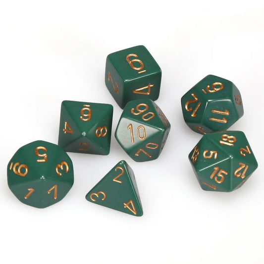 Opaque: Poly Set Dusty Green/Copper 7-Die Set