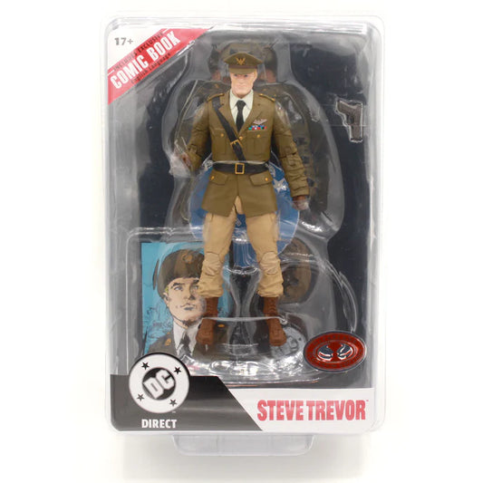 Page Punchers: DC Comics - Wonder Woman #1 Steve Trevor 7-Inch Action Figure with Comic Book (Red Platinum)