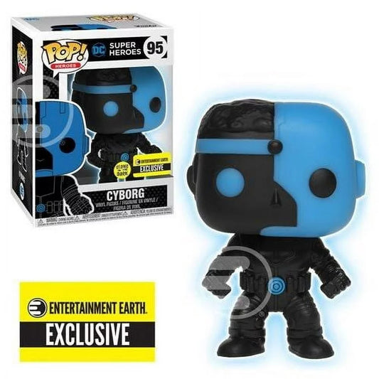 Funko Pop! DC Super Heroes: Cyborg Silhouette #95 (Entertainment Earth Glow in the Dark Exclusive)