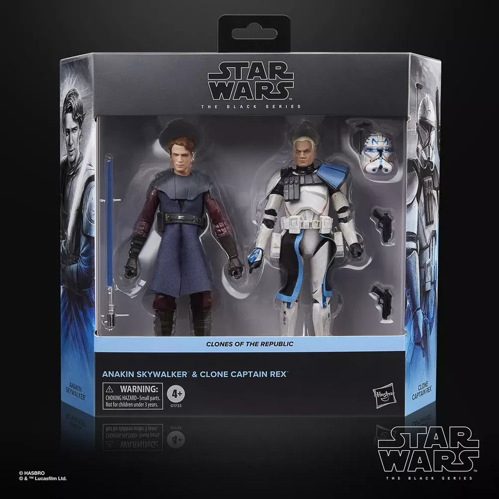 Star Wars: Black Series: Clone Wars - Anakin Skywalker & Clone Captain Rex 6-Inch Action Figure 2 Pack