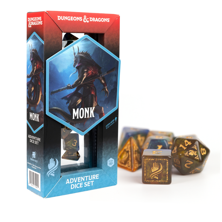 Dungeons & Dragons: Adventure Dice - Monk: Blue & Gold