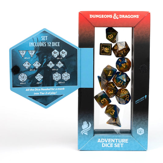 Dungeons & Dragons: Adventure Dice - Monk Blue/Gold