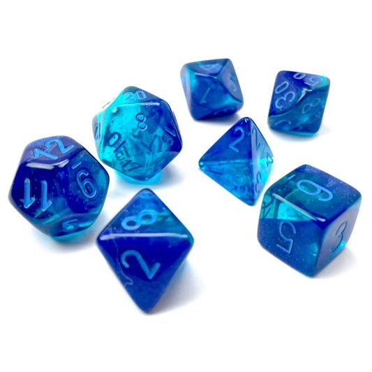 Gemini: Poly Blue-Blue/light blue Luminary 7-Die Set