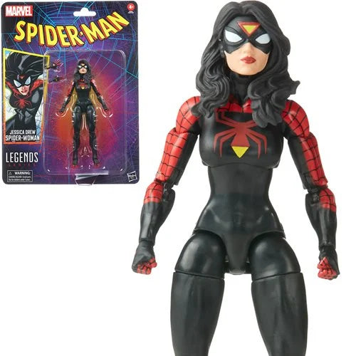 Marvel Legends - Retro Spider-man: Jessica Drew Spider-Woman Retro Card 6-inch Action Figure