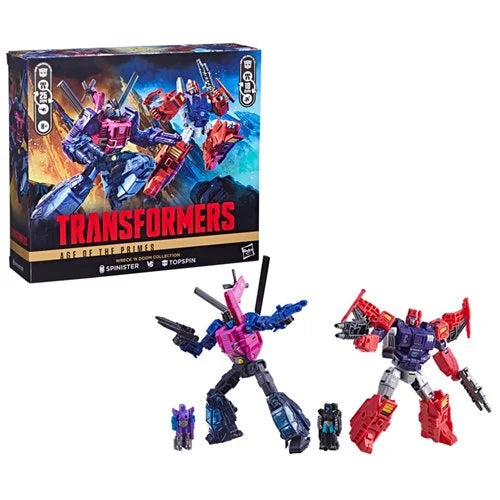 Transformers - Age of the Primes - Deluxe Class: Wreck 'n Doom Collection Topspin vs Spinister (2 Pack)