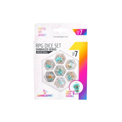 RPG Dice Set (7): Embraced Series - Green Skull
