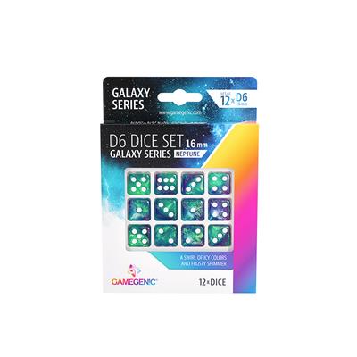 D6 -16 mm Dice Set (12): Galaxy Series - Neptune