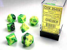 Gemini 6: Poly Green Yellow/Silver 7-Die Set