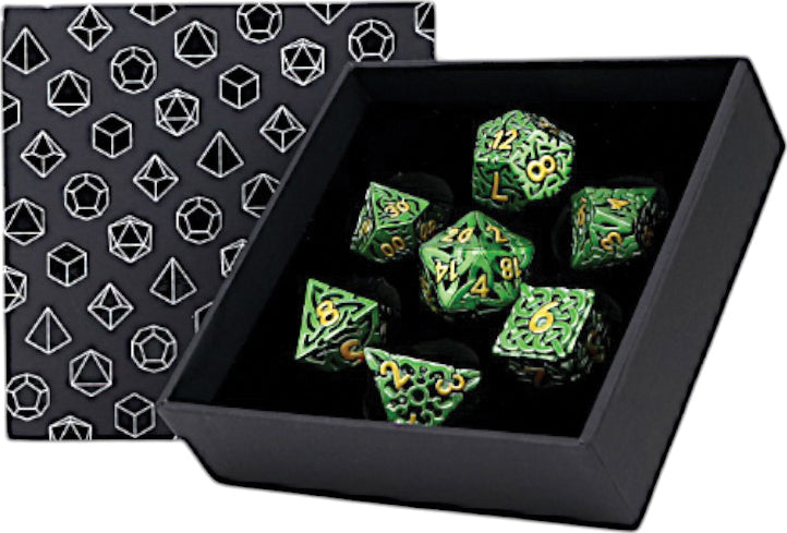LPG Dice - Celtic Hollow Dice Set - Old Gold