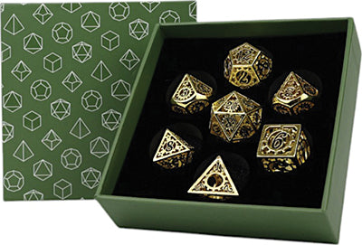 LPG Dice - Clockwork Sun Dice Set - Black/Gold