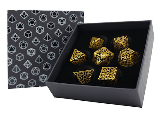 LPG Dice - RPG Set - Hollow Celtic, Ancient Bronze