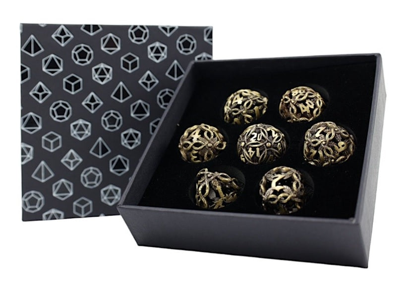 LPG Dice - RPG Set - Hollow Vines, Tarnished Gold