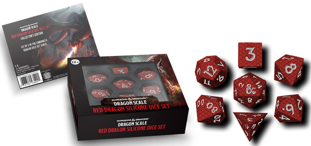 D&D Silicone Red Scale Poly Dice Set