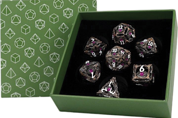 LPG Dice - Dragon Eye Dice Set - Tarnished Gold/Purple