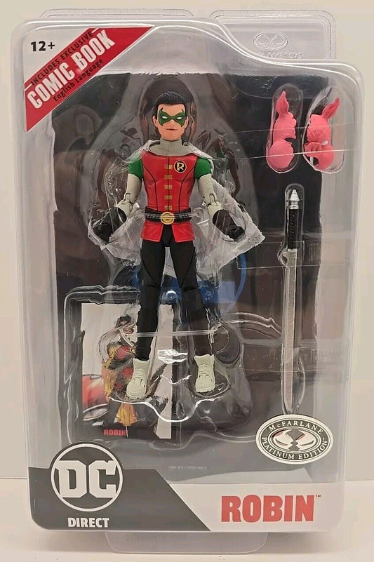 Page Punchers: DC Comics - Robin Damian Wayne Batman: Reborn 7-Inch Action Figure with Comic Book (Platnium Edition)